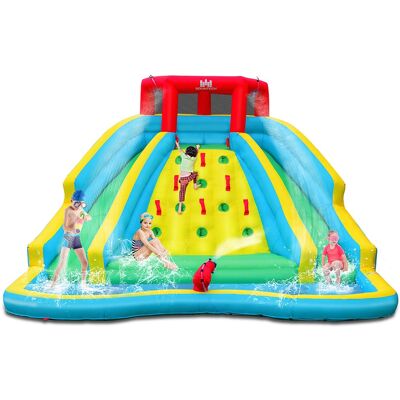 Gymax - Inflatable Mighty Water Slide Park Bounce Splash Pool Without Blower Gymax - Inflatable Mighty Water Slide Park Bounce Splash Pool Without Blower