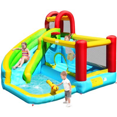 Costway - Inflatable Kids Water Slide Jumper Bounce House Splash Water Pool Without Blower - Multicolor Costway - Inflatable Kids Water Slide Jumper Bounce House Splash Water Pool Without Blower - Multicolor