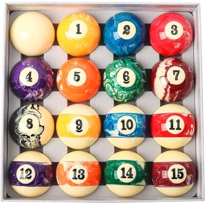 GSE Games & Sports Expert - 2 1/4-Inch Marble Swirl Professional Regulation Size Billiards Pool Balls Set, Standard 16 Balls Set - Standard Style GSE Games & Sports Expert - 2 1/4-Inch Marble Swirl Professional Regulation Size Billiards Pool Balls Set, Standard 16 Balls Set - Standard Style