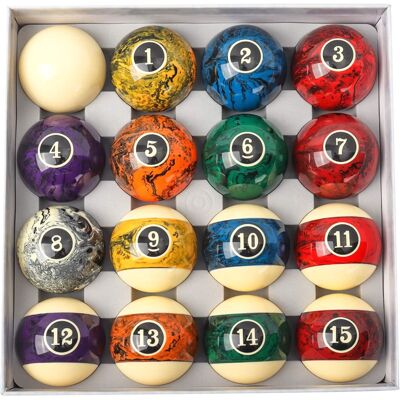 GSE Games & Sports Expert - 2 1/4-Inch Dark Marble Swirl Professional Regulation Size Billiards Pool Balls Set, Standard Ball Set - Standard Style GSE Games & Sports Expert - 2 1/4-Inch Dark Marble Swirl Professional Regulation Size Billiards Pool Balls Set, Standard Ball Set - Standard Style