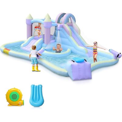 Winado - Inflatable Bounce House for Kids, Outdoor Jumping Air Castle Bouncy with Double Water Slide & Air-Blower for Backyard Winado - Inflatable Bounce House for Kids, Outdoor Jumping Air Castle Bouncy with Double Water Slide & Air-Blower for Backyard