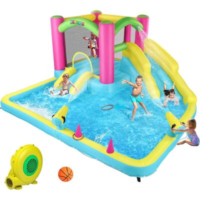 Winado - Inflatable Bounce House with Double Water Slide for Kids Toddler Age 3-10, Splash Pool Water Cannons, Ring-Toss Games Winado - Inflatable Bounce House with Double Water Slide for Kids Toddler Age 3-10, Splash Pool Water Cannons, Ring-Toss Games