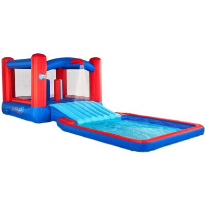 Sunny & Fun - Slide N’ Splash Inflatable Water Slide Park with Bounce House, Slide & Splash Pool Sunny & Fun - Slide N’ Splash Inflatable Water Slide Park with Bounce House, Slide & Splash Pool