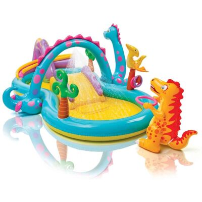 Intex - 11ft x 7.5ft x 44in Dinoland Kids’ Inflatable Pool - Multi Intex - 11ft x 7.5ft x 44in Dinoland Kids’ Inflatable Pool - Multi