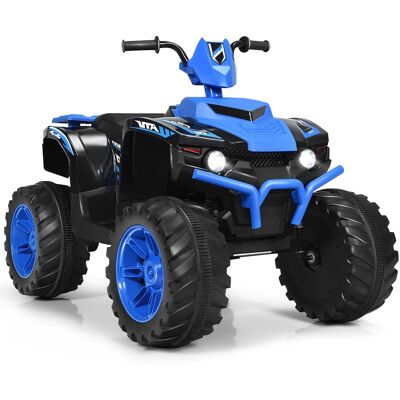 Costway - 12V Kids 4-Wheeler ATV Quad Ride on Car W/ LED Lights Music USB - Navy Costway - 12V Kids 4-Wheeler ATV Quad Ride on Car W/ LED Lights Music USB - Navy