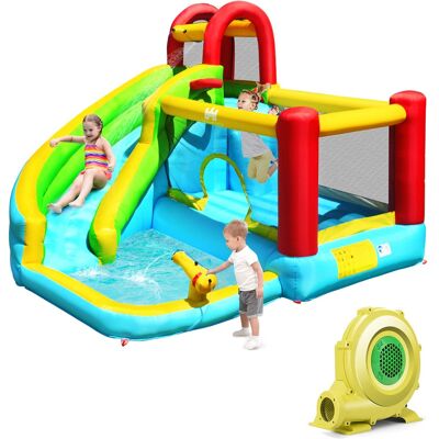 Gymax - Inflatable Kids Water Slide Jumper Bounce House Splash Water Pool W/ 735W Blower Gymax - Inflatable Kids Water Slide Jumper Bounce House Splash Water Pool W/ 735W Blower