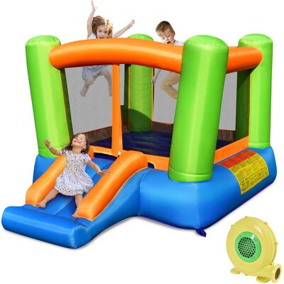 Costway - Inflatable Bounce House Kids Jumping Playhouse Indoor & Outdoor With 480W Blower - Multicolor Costway - Inflatable Bounce House Kids Jumping Playhouse Indoor & Outdoor With 480W Blower - Multicolor