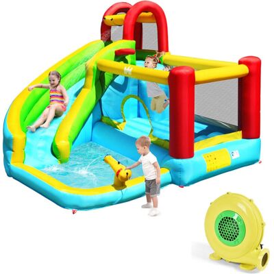 Gymax - Inflatable Kids Water Slide Jumper Bounce House Splash Water Pool W/ 480W Blower Gymax - Inflatable Kids Water Slide Jumper Bounce House Splash Water Pool W/ 480W Blower