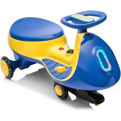 Winado - 12V Electric Wiggle Car with Pedal for Kids, 2 Speed Ride-On Car Toy, 2 in 1 Rechargeable Battery, Anti-Rollover - Blue & Yellow Winado - 12V Electric Wiggle Car with Pedal for Kids, 2 Speed Ride-On Car Toy, 2 in 1 Rechargeable Battery, Anti-Rollover - Blue & Yellow