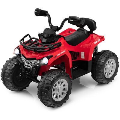 Costway - 12V Kids Ride On ATV Electric 4-Wheeler Quad 2 Speeds with Mp3 & Headlights - Red Costway - 12V Kids Ride On ATV Electric 4-Wheeler Quad 2 Speeds with Mp3 & Headlights - Red