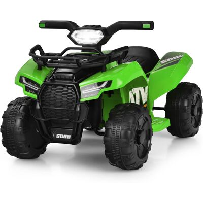 Costway - 6V Kids ATV Quad Electric Ride On Car Toy Toddler with LED Light MP3 For Kids Aged Over 3 Years - Green Costway - 6V Kids ATV Quad Electric Ride On Car Toy Toddler with LED Light MP3 For Kids Aged Over 3 Years - Green