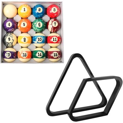 GSE Games & Sports Expert - 2 1/4-Inch Marble Swirl Professional Billiards Pool Balls Set with Pool Ball Racks Set - Black GSE Games & Sports Expert - 2 1/4-Inch Marble Swirl Professional Billiards Pool Balls Set with Pool Ball Racks Set - Black