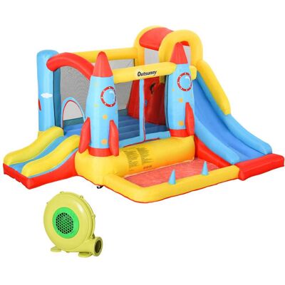 Loheer - Kids Bounce House Inflatable Water Slide Jumping Castle with Blower Trampoline Pool and Climbing Wall Loheer - Kids Bounce House Inflatable Water Slide Jumping Castle with Blower Trampoline Pool and Climbing Wall