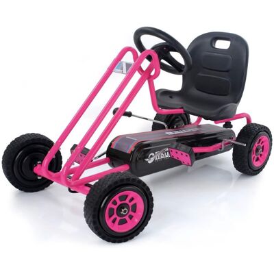 hauck - Ergonomic Pedal Ride On Go Kart Toys for Boys and Girls Ages 4 to 8 - Pink hauck - Ergonomic Pedal Ride On Go Kart Toys for Boys and Girls Ages 4 to 8 - Pink