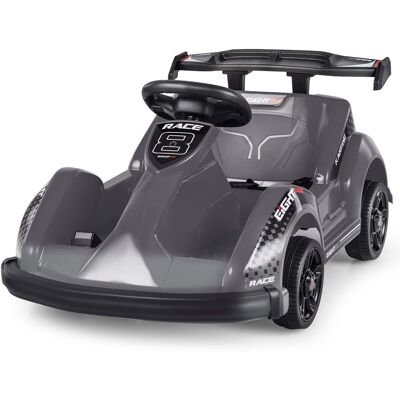 Gymax - 6V Battery Powered Go Kart Kids Ride On 4 Wheel Racer RC w/ Bumper & Music - Black Gymax - 6V Battery Powered Go Kart Kids Ride On 4 Wheel Racer RC w/ Bumper & Music - Black