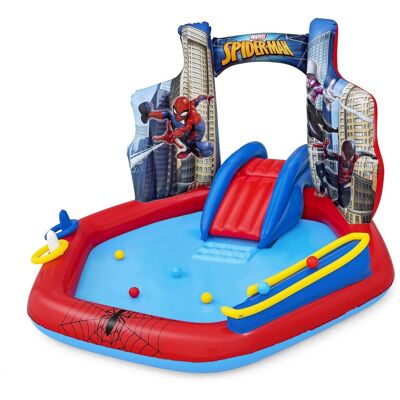 Bestway - Marvel Spider-Man Inflatable Kids Outdoor Water Play Center and Water Slide - Multicolor Bestway - Marvel Spider-Man Inflatable Kids Outdoor Water Play Center and Water Slide - Multicolor