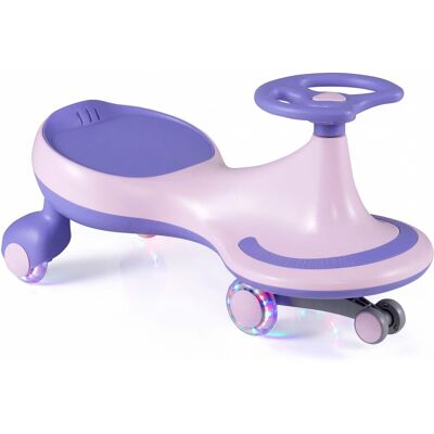 Costway - Wiggle Car Ride On Toy, Swing Car with Silent LED Flashing Wheels for Toddlers Boys & Girls Ages 2 and Up - Pink+Purple Costway - Wiggle Car Ride On Toy, Swing Car with Silent LED Flashing Wheels for Toddlers Boys & Girls Ages 2 and Up - Pink+Purple