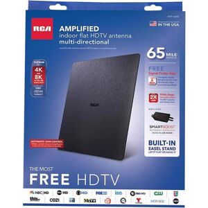 RCA - Indoor HDTV Digital Amplified Flat Antenna 1 pk - Black RCA - Indoor HDTV Digital Amplified Flat Antenna 1 pk - Black