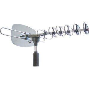 Naxa - High-Powered Amplified Motorized Outdoor ATSC Digital TV Antenna with Remote - Silver Naxa - High-Powered Amplified Motorized Outdoor ATSC Digital TV Antenna with Remote - Silver