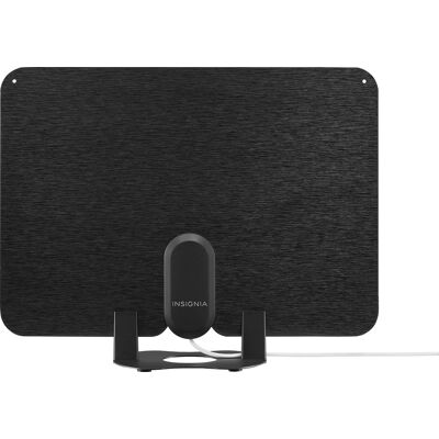 Insignia™ - Amplified Ultra-Thin Indoor HDTV Antenna with 60-Mile Range - Black/White Insignia™ - Amplified Ultra-Thin Indoor HDTV Antenna with 60-Mile Range - Black/White