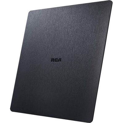 RCA - Amplified Indoor Flat Multi-Directional HDTV Antenna - Black RCA - Amplified Indoor Flat Multi-Directional HDTV Antenna - Black