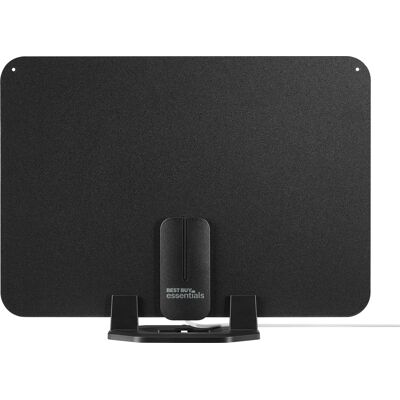 Best Buy essentials™ - Amplified Ultra-Thin Indoor HDTV Antenna - 50 Mile Range - Black Best Buy essentials™ - Amplified Ultra-Thin Indoor HDTV Antenna - 50 Mile Range - Black