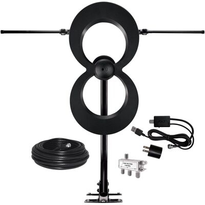 Antennas Direct - ClearStream MAX-XR Complete Amplified Indoor/Outdoor HDTV Antenna with 60-Mile Range - Black Antennas Direct - ClearStream MAX-XR Complete Amplified Indoor/Outdoor HDTV Antenna with 60-Mile Range - Black