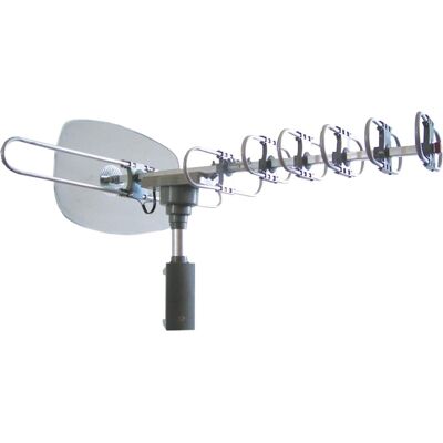 Naxa - High-Powered Amplified Motorized Outdoor ATSC Digital TV Antenna with Remote - Silver Naxa - High-Powered Amplified Motorized Outdoor ATSC Digital TV Antenna with Remote - Silver