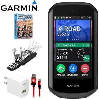 Garmin - Edge 1050 Premium Cycling Computer w/ Deco Gear Master Guide Bundle - Black Garmin - Edge 1050 Premium Cycling Computer w/ Deco Gear Master Guide Bundle - Black