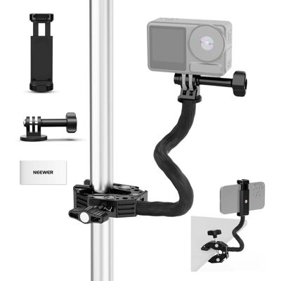 Neewer - Action Camera Mount Kit - Includes Super Clamp & Soft Tube for GoPro, Insta360, DJI & Phone Neewer - Action Camera Mount Kit - Includes Super Clamp & Soft Tube for GoPro, Insta360, DJI & Phone