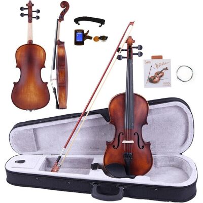 Winado - 4/4 Classic Solid Wood adult Retro Acoustic Violin+Case+Bow+Rosin+Tuner for Gift Winado - 4/4 Classic Solid Wood adult Retro Acoustic Violin+Case+Bow+Rosin+Tuner for Gift