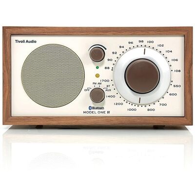 Tivoli Audio - Model One Bluetooth Shelf Speaker with Wood Finish - Walnut/Beige Tivoli Audio - Model One Bluetooth Shelf Speaker with Wood Finish - Walnut/Beige