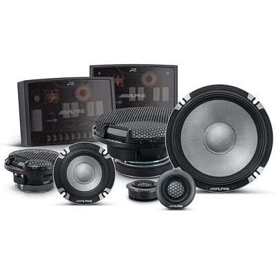Alpine - R-Series 6.5" 3-Way Hi-Resolution Component Pro Car Speakers with Glass Fiber Reinforced Cone (Pair) - Black Alpine - R-Series 6.5" 3-Way Hi-Resolution Component Pro Car Speakers with Glass Fiber Reinforced Cone (Pair) - Black