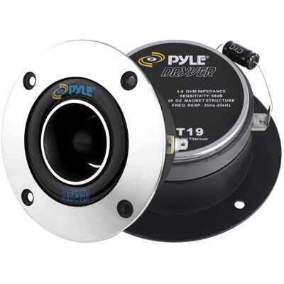 Pyle - Pro 1” Inch Car Audio Tweeters, 300 Watt Power, 2kHz-25kHz Frequency Range, 4-8 Ohm Impedance, Kapton Voice Coil - Black Pyle - Pro 1” Inch Car Audio Tweeters, 300 Watt Power, 2kHz-25kHz Frequency Range, 4-8 Ohm Impedance, Kapton Voice Coil - Black