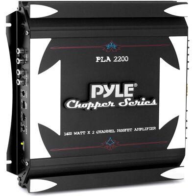 Pyle - PLA2200 2-Channel Car Stereo Amplifier 1400W, Bridgeable MOSFET with Bass Boost Control Pyle - PLA2200 2-Channel Car Stereo Amplifier 1400W, Bridgeable MOSFET with Bass Boost Control