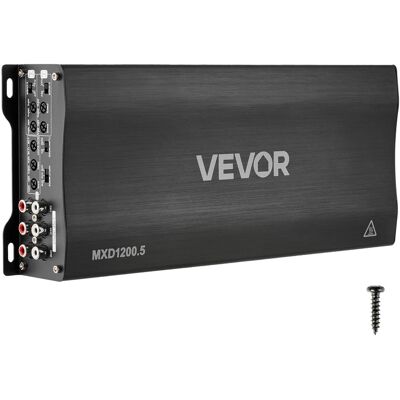 VEVOR - 5 Channel Car Audio Amplifier Bridgeable Class D Full Range Amp Max Power 4 x 100W @ 4 Ohm / 4 x 200W @ 2 Ohm - Brushed Black VEVOR - 5 Channel Car Audio Amplifier Bridgeable Class D Full Range Amp Max Power 4 x 100W @ 4 Ohm / 4 x 200W @ 2 Ohm - Brushed Black