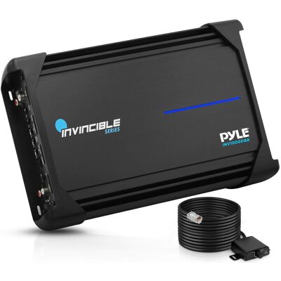 Pyle - 14” Class D Mosfet Amplifier - Invincible Series Monoblock Amp, 1 Channel 2000 Watts Max, Mosfet PWM Power Supply Pyle - 14” Class D Mosfet Amplifier - Invincible Series Monoblock Amp, 1 Channel 2000 Watts Max, Mosfet PWM Power Supply