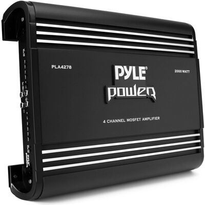 Pyle - PLA4278 2000W 4-Channel Car Stereo Amplifier, Bridgeable MOSFET, Thermal & Short Circuit Protection Pyle - PLA4278 2000W 4-Channel Car Stereo Amplifier, Bridgeable MOSFET, Thermal & Short Circuit Protection