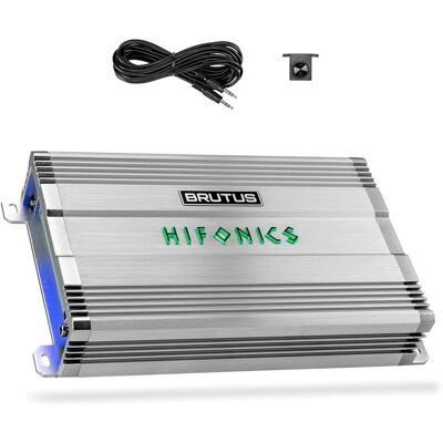 Hifonics - Brutus BG 1000 Watt Class D Monoblock Amplifier with Built-In UV Meter - Silver Hifonics - Brutus BG 1000 Watt Class D Monoblock Amplifier with Built-In UV Meter - Silver