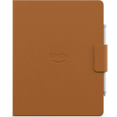 Amazon - Kindle Scribe Executive Folio Cover with Magnetic Attach, Sleek Protective Case - Premium Leather - Caramel Amazon - Kindle Scribe Executive Folio Cover with Magnetic Attach, Sleek Protective Case - Premium Leather - Caramel