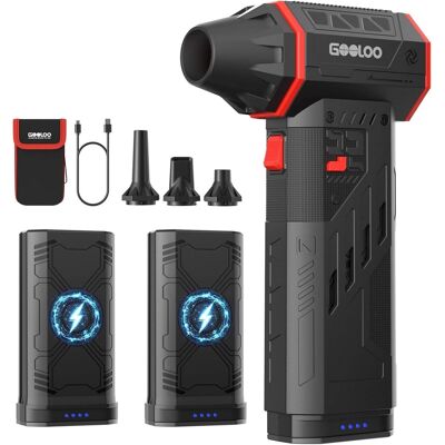 GOOLOO - F5 Electric Air Duster, 180,000RPM, Dual Removable Batteries, 3-Gear for Car/PC/Keyboard/Snow Cleaning GOOLOO - F5 Electric Air Duster, 180,000RPM, Dual Removable Batteries, 3-Gear for Car/PC/Keyboard/Snow Cleaning