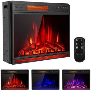 Gymax - 28'' Electric Fireplace Recessed 900/1350W Fireplace Heater w/ Remote Control - Black Gymax - 28'' Electric Fireplace Recessed 900/1350W Fireplace Heater w/ Remote Control - Black