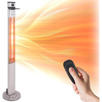 SereneLife - Infrared Patio Heater, Electric Patio Heater with Remote Control, 1500 W, Indoor/Outdoor Heaters for Patio - Silver SereneLife - Infrared Patio Heater, Electric Patio Heater with Remote Control, 1500 W, Indoor/Outdoor Heaters for Patio - Silver
