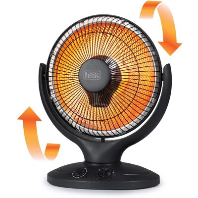 Black & Decker - 14" Oscillating Radiant Dish Heater, Portable Heater for Rooms up to 161 sq ft with Timer & 2 Heat Settings, BHRO608 - Black Black & Decker - 14" Oscillating Radiant Dish Heater, Portable Heater for Rooms up to 161 sq ft with Timer & 2 Heat Settings, BHRO608 - Black