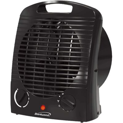 Brentwood - 1500W Max Portable Electric Space Heater and Fan, H-F306BK - Black Brentwood - 1500W Max Portable Electric Space Heater and Fan, H-F306BK - Black