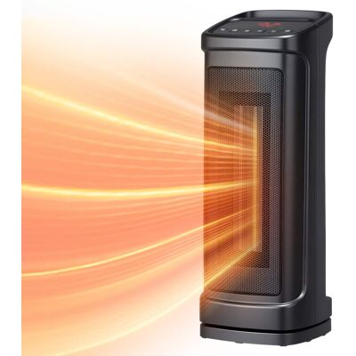 Winado - 17" 1500W Portable Electric Heater with 3 Heat Settings, 70° Oscillation, Timer, Remote Control, Tip-Over Switch - Black Winado - 17" 1500W Portable Electric Heater with 3 Heat Settings, 70° Oscillation, Timer, Remote Control, Tip-Over Switch - Black