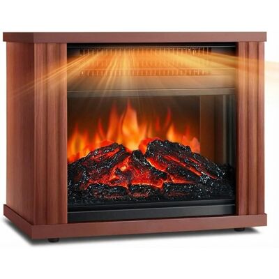 Airo Comfort - Portable Electric Fireplace Space Heater for Indoor – 1500W with 3D Realistic Dancing Flame Effect - Brown Airo Comfort - Portable Electric Fireplace Space Heater for Indoor – 1500W with 3D Realistic Dancing Flame Effect - Brown