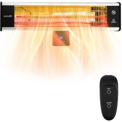 SereneLife - Infrared Patio Heater, 1500W, Wall-Mounted, Odorless, Remote Control for Patio & Restaurant - SLOHT28 - Black SereneLife - Infrared Patio Heater, 1500W, Wall-Mounted, Odorless, Remote Control for Patio & Restaurant - SLOHT28 - Black
