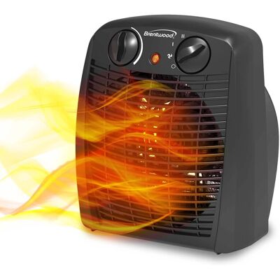 Brentwood - 1500-Watt Portable Electric Space Heater and Fan in Black Brentwood - 1500-Watt Portable Electric Space Heater and Fan in Black