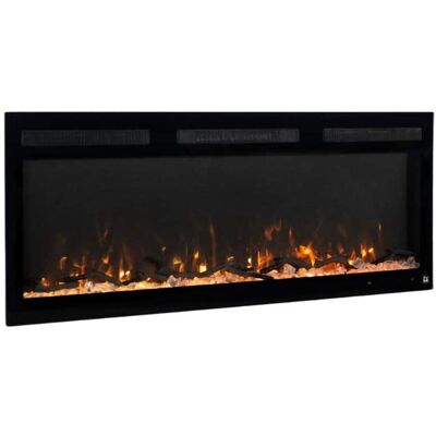 Touchstone Home Products - 46 in. Wall Mounted Recessed Sideline Fury Smart Electric Fireplace 1500W - Black Touchstone Home Products - 46 in. Wall Mounted Recessed Sideline Fury Smart Electric Fireplace 1500W - Black